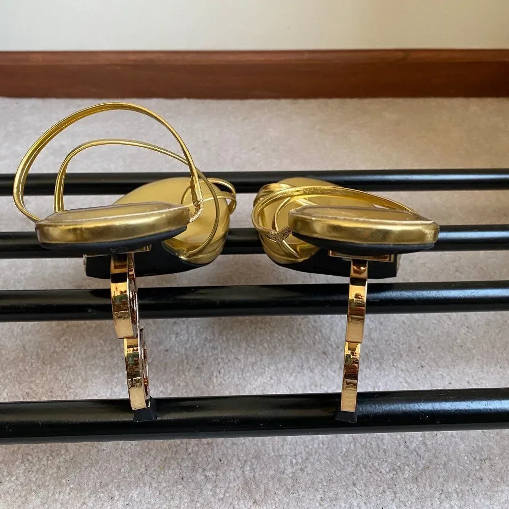 JEFFREY CAMPBELL Women Metallic Gold S Shaped Heel Sandals - NEW NWOB Size: 8 Me - Picture 7 of 7